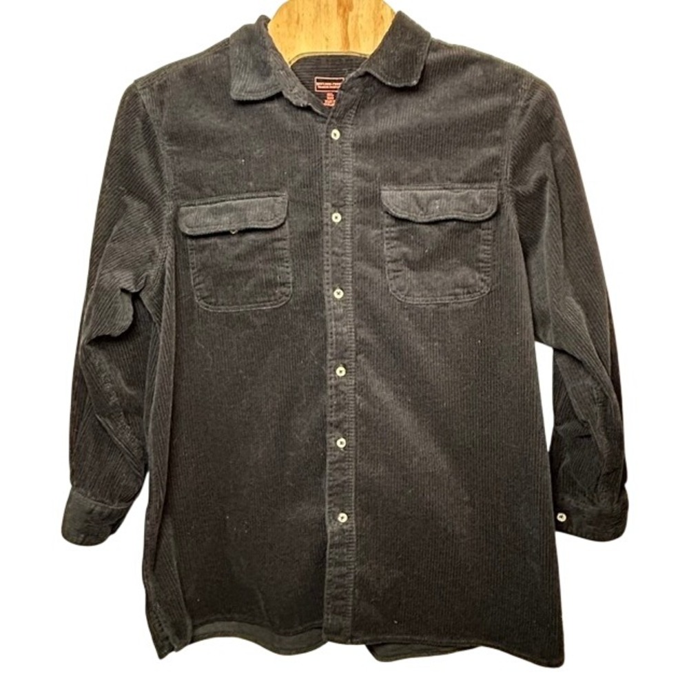 Boulder Creek Trading Men's Black Corduroy Button Up Shirt Shacket 2XL Big
